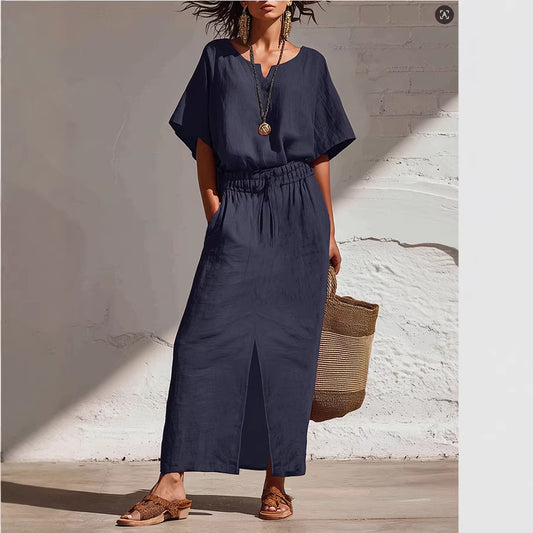 Women's Batwing-sleeve Top And Pencil Skirt Set